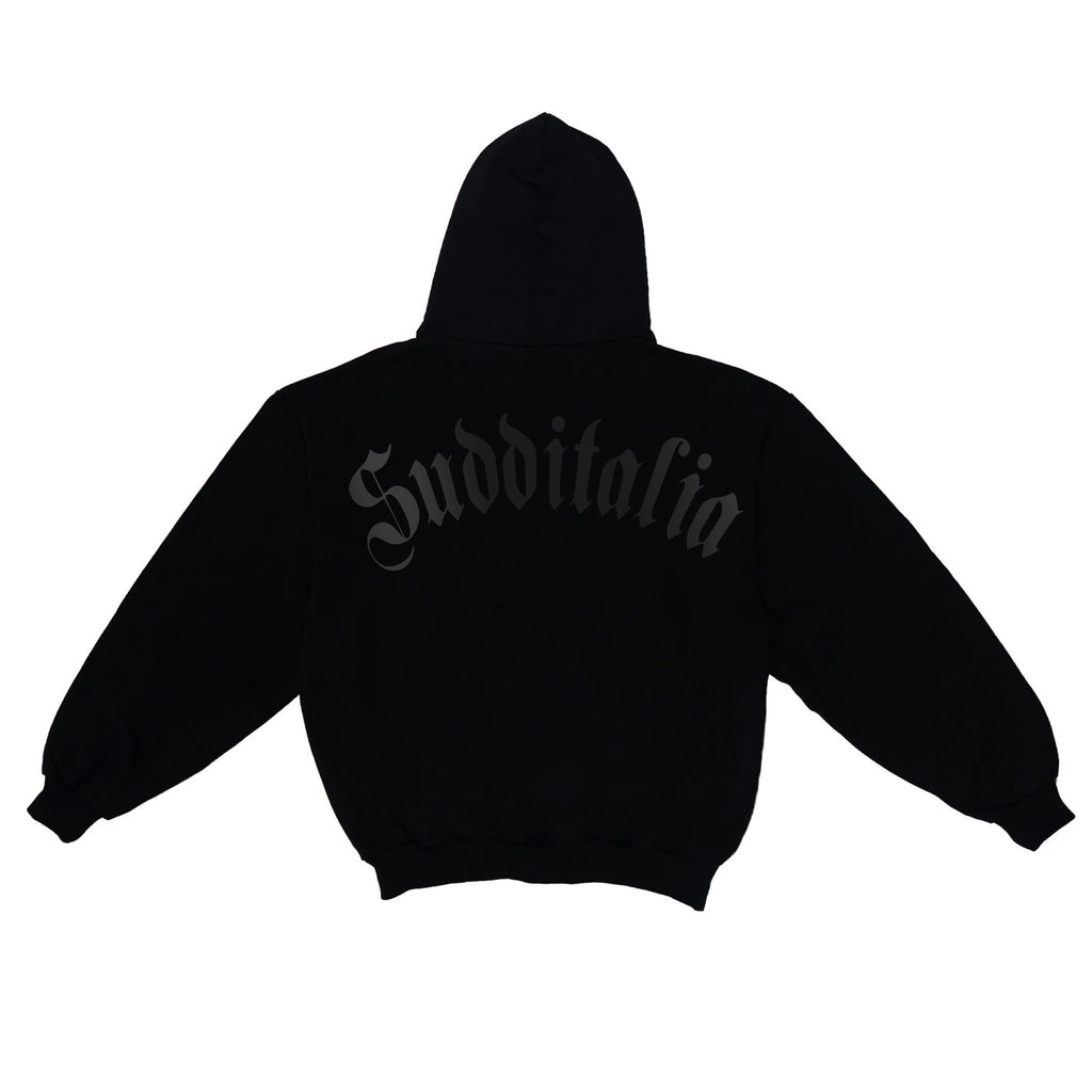 Black on Black - Boxy Zip Hoodie