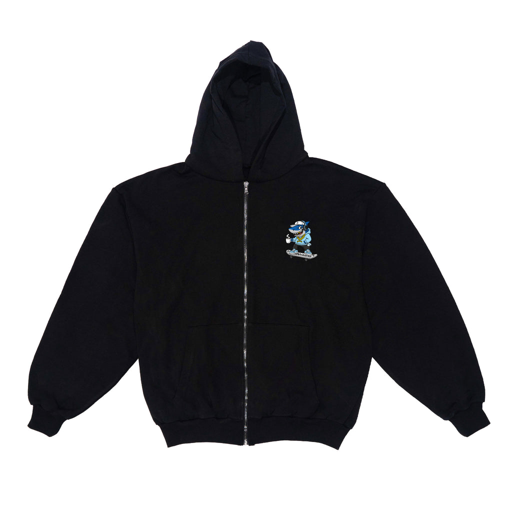 Sky blue Shark Zip Boxy Hoodie