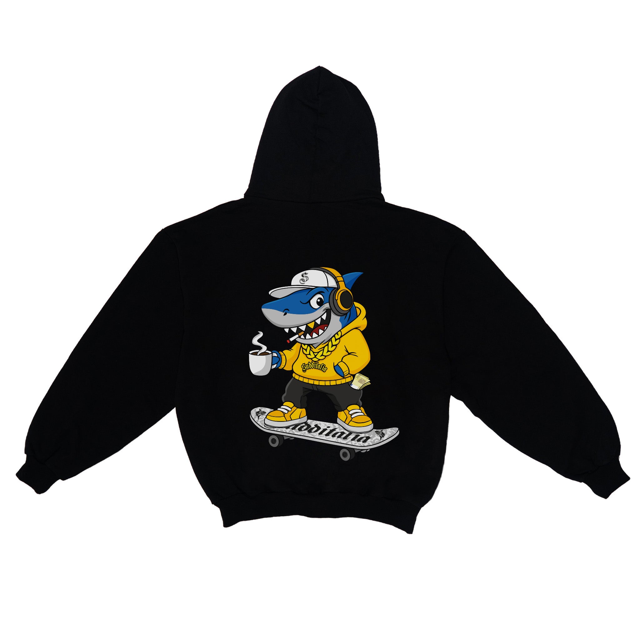 Yellow Shark Zip Boxy Hoodie